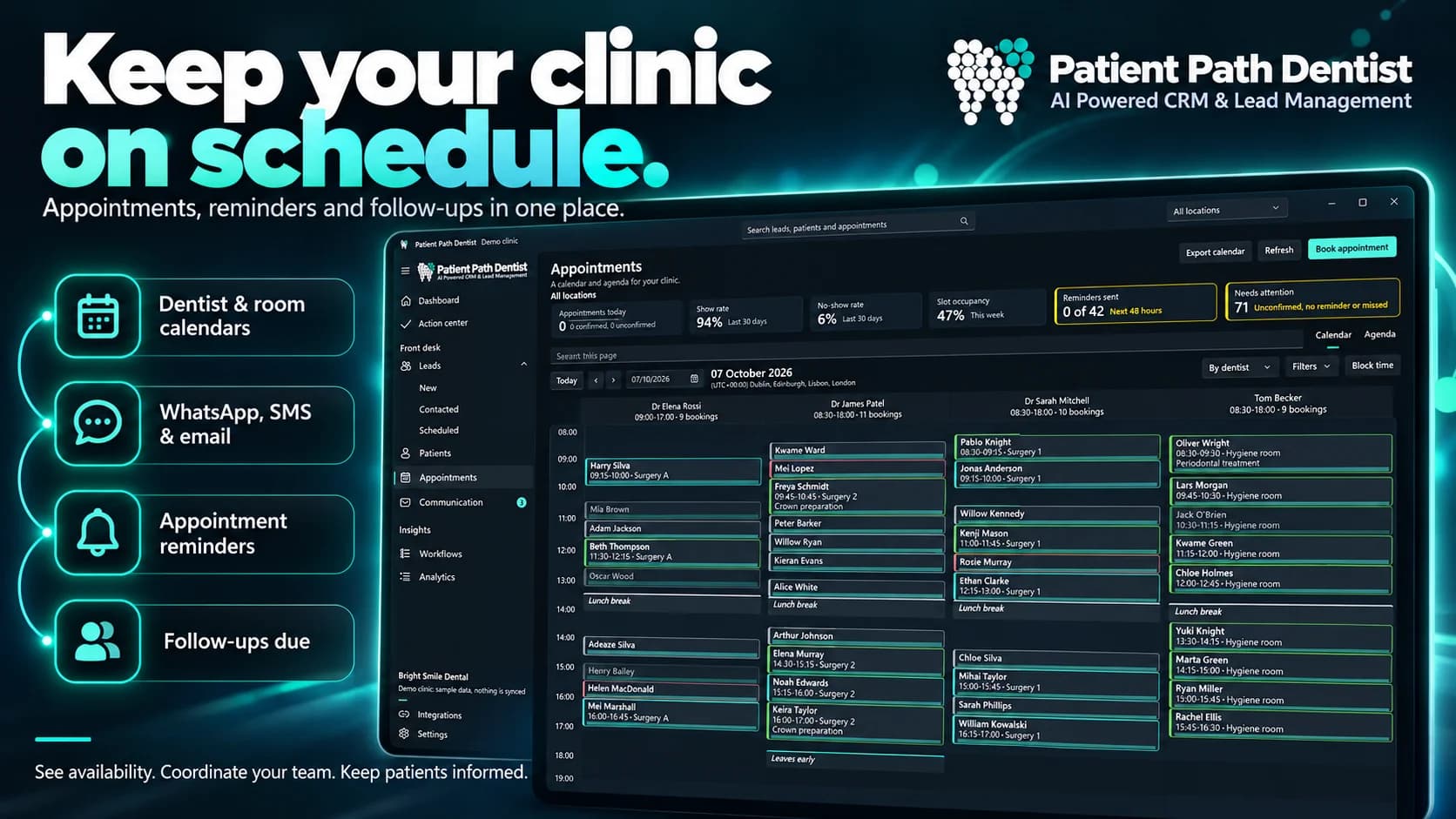 PatientPath-Werbeübersicht zum Terminkalender und zur Praxisplanung